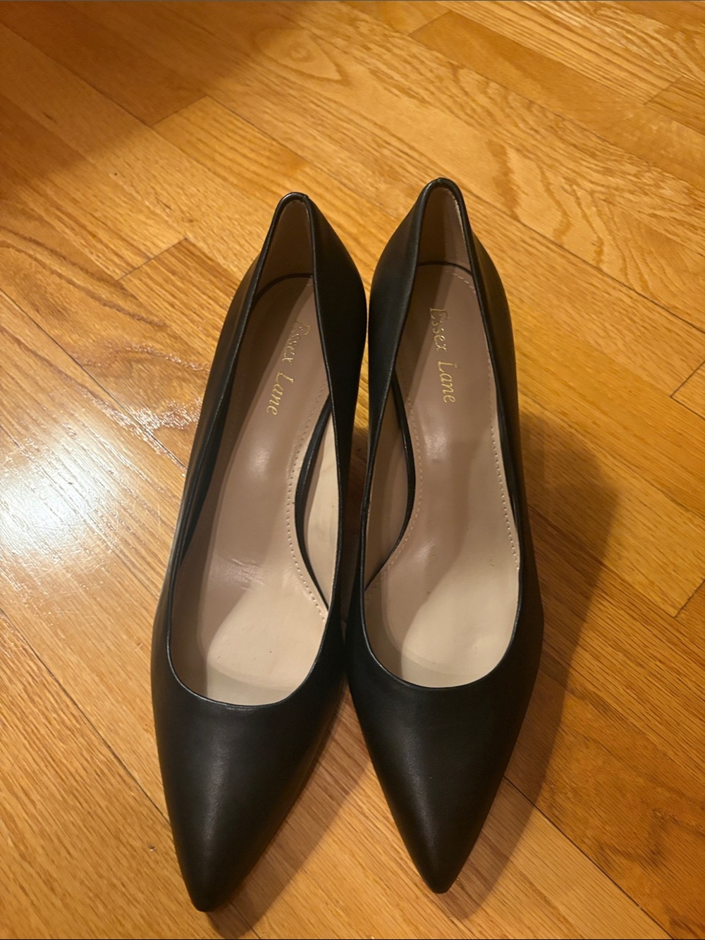 Essex Lane Black Pointed-Toe Pumps